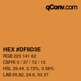 Farbcode: HEX #DF8D3E | qconv.com