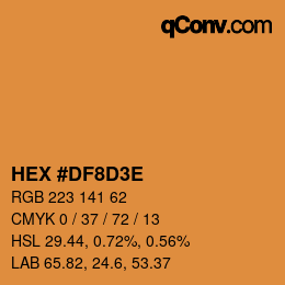 Código de color: HEX #DF8D3E | qconv.com