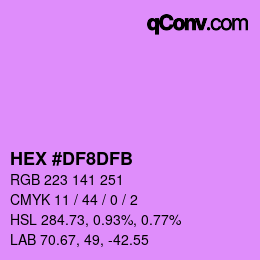 Color code: HEX #DF8DFB | qconv.com