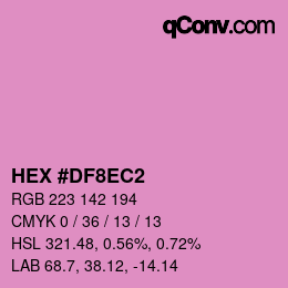 颜色代码: HEX #DF8EC2 | qconv.com