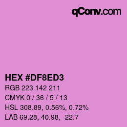 颜色代码: HEX #DF8ED3 | qconv.com