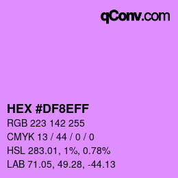 Color code: HEX #DF8EFF | qconv.com