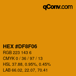 Farbcode: HEX #DF8F06 | qconv.com