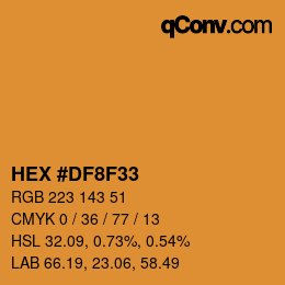 カラーコード: HEX #DF8F33 | qconv.com