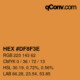 Farbcode: HEX #DF8F3E | qconv.com