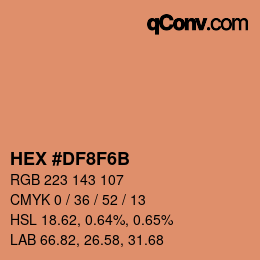 Color code: HEX #DF8F6B | qconv.com