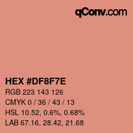 カラーコード: HEX #DF8F7E | qconv.com