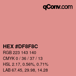 Color code: HEX #DF8F8C | qconv.com