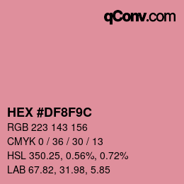 カラーコード: HEX #DF8F9C | qconv.com