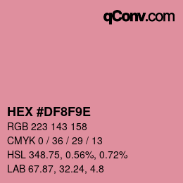 カラーコード: HEX #DF8F9E | qconv.com