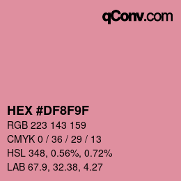 カラーコード: HEX #DF8F9F | qconv.com