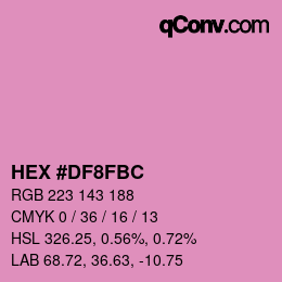 Color code: HEX #DF8FBC | qconv.com