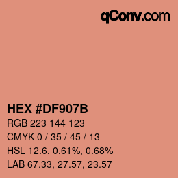 Color code: HEX #DF907B | qconv.com