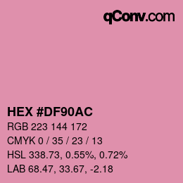 颜色代码: HEX #DF90AC | qconv.com