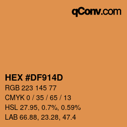 Color code: HEX #DF914D | qconv.com
