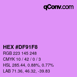 Color code: HEX #DF91F8 | qconv.com