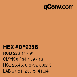 Color code: HEX #DF935B | qconv.com
