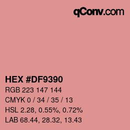 Color code: HEX #DF9390 | qconv.com