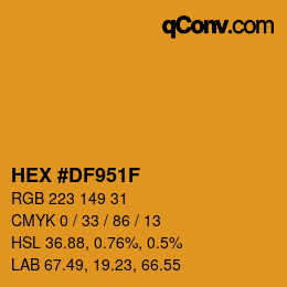 カラーコード: HEX #DF951F | qconv.com