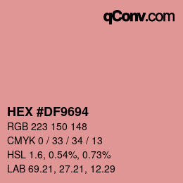 Color code: HEX #DF9694 | qconv.com