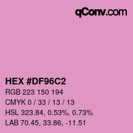 颜色代码: HEX #DF96C2 | qconv.com