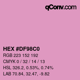 カラーコード: HEX #DF98C0 | qconv.com
