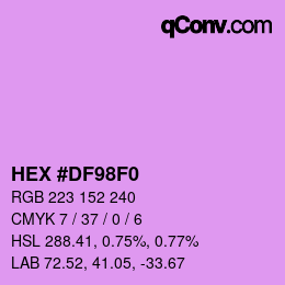 Color code: HEX #DF98F0 | qconv.com