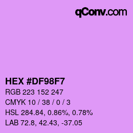 Color code: HEX #DF98F7 | qconv.com
