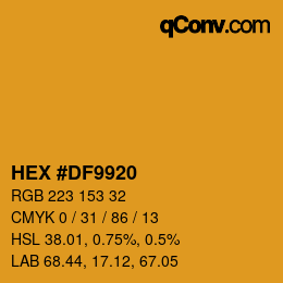 Color code: HEX #DF9920 | qconv.com