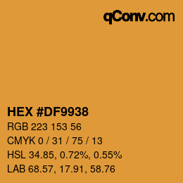 Color code: HEX #DF9938 | qconv.com