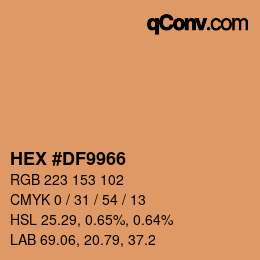 Color code: HEX #DF9966 | qconv.com