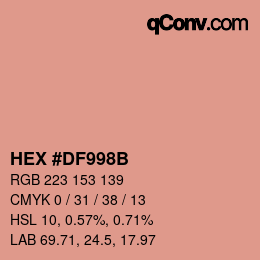 Color code: HEX #DF998B | qconv.com