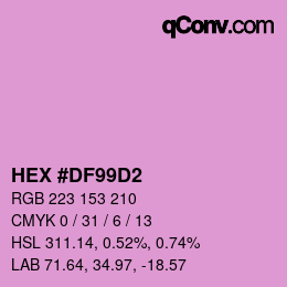 Color code: HEX #DF99D2 | qconv.com