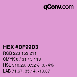 カラーコード: HEX #DF99D3 | qconv.com