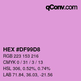 カラーコード: HEX #DF99D8 | qconv.com