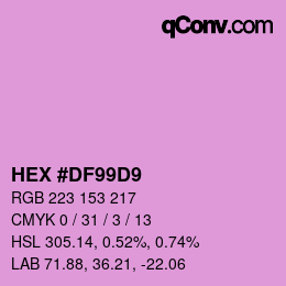 カラーコード: HEX #DF99D9 | qconv.com