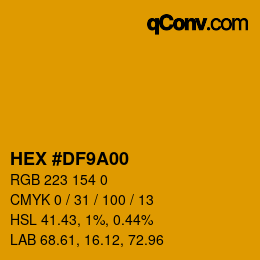 Color code: HEX #DF9A00 | qconv.com