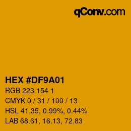 Color code: HEX #DF9A01 | qconv.com