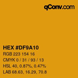 Color code: HEX #DF9A10 | qconv.com