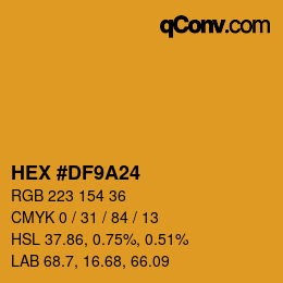 Color code: HEX #DF9A24 | qconv.com