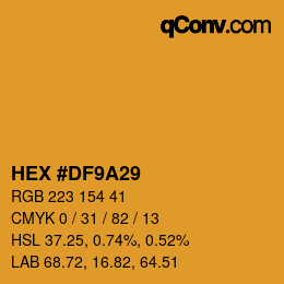 Color code: HEX #DF9A29 | qconv.com