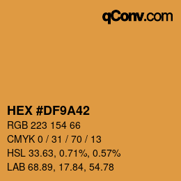 Color code: HEX #DF9A42 | qconv.com