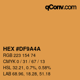 Color code: HEX #DF9A4A | qconv.com