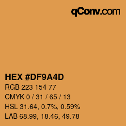Color code: HEX #DF9A4D | qconv.com