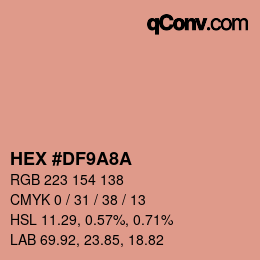 Color code: HEX #DF9A8A | qconv.com