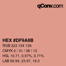 Farbcode: HEX #DF9A8B | qconv.com