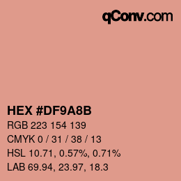 Color code: HEX #DF9A8B | qconv.com