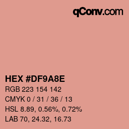 Color code: HEX #DF9A8E | qconv.com