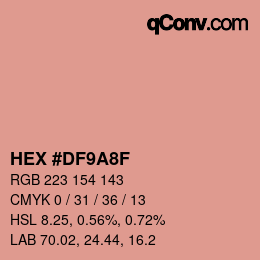 Color code: HEX #DF9A8F | qconv.com