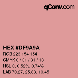 Color code: HEX #DF9A9A | qconv.com